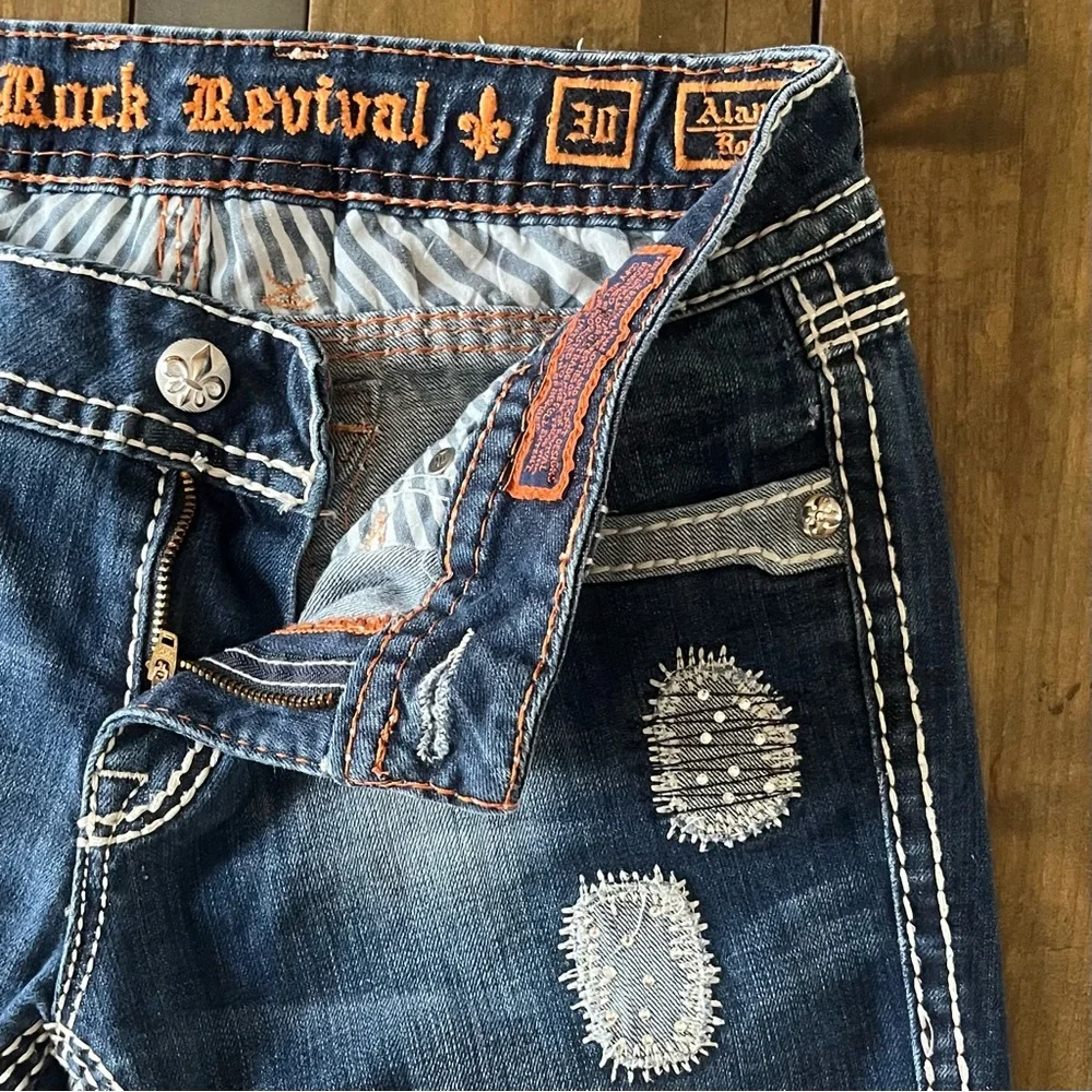 Rock Revival Alanis Boot Cut Woman’s Jeans Size 30 Denim Wash Embroidered - Picture 14 of 16